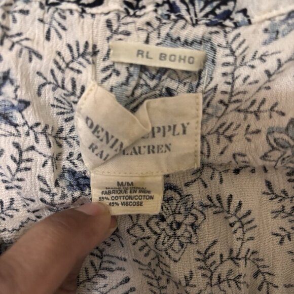 Denim & Supply Ralph Lauren Blue and White Blouse - Picture 2 of 4